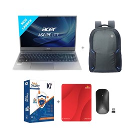 Picture of Acer Aspire Lite - 12th Gen Intel Core i3-1215U 15.6" AL15-52 Thin & Light Laptop (8GB/ 512GB SSD/ Full HD Display/ Windows 11 Home/ 1 Year Warranty/ Steel Gray/ 1.59kg)  + K7 Antivirus + Wireless Mouse & Mouse Pad + Laptop Bag